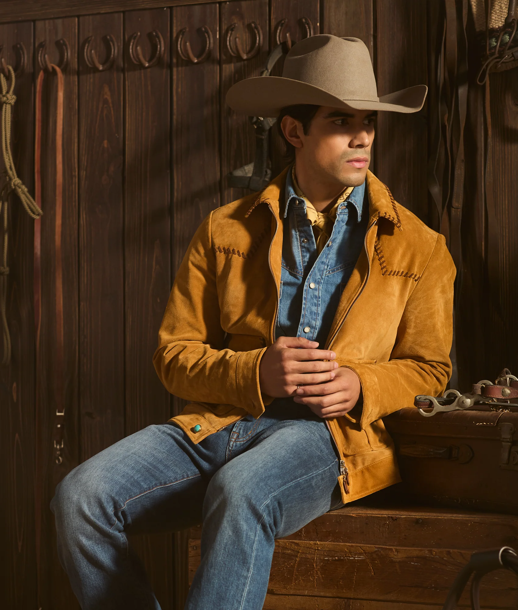 Dasan Suede Jacket :: Mustard Tan
