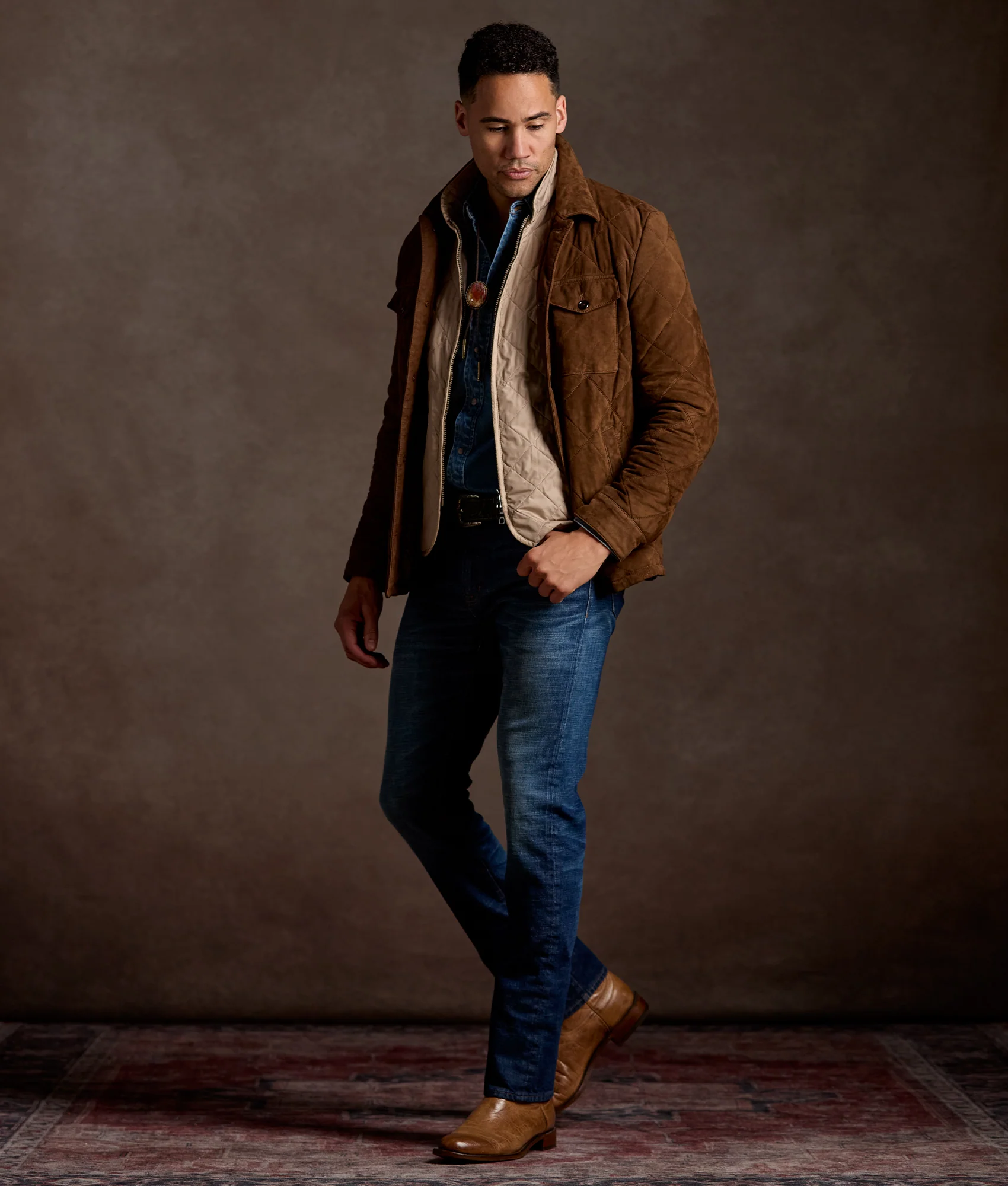 Jameson Quilted Vest :: Khaki