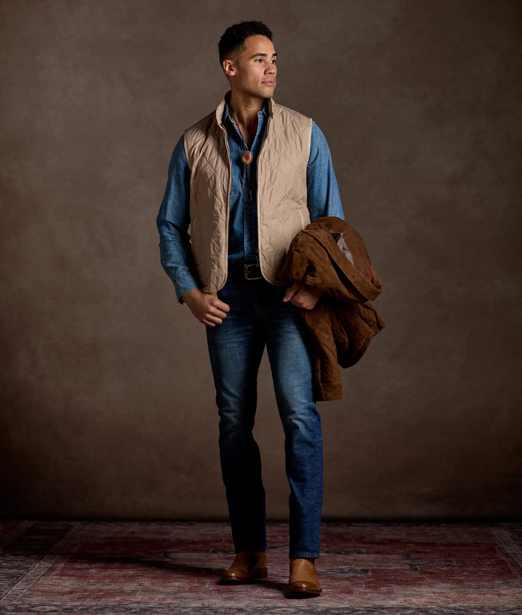 Jameson Quilted Vest :: Khaki