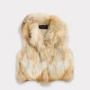 Kirsta Fur Vest :: Natural