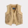 Dakota Suede Fringe Leather Vest :: Natural