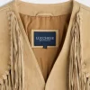 Dakota Suede Fringe Leather Vest :: Natural