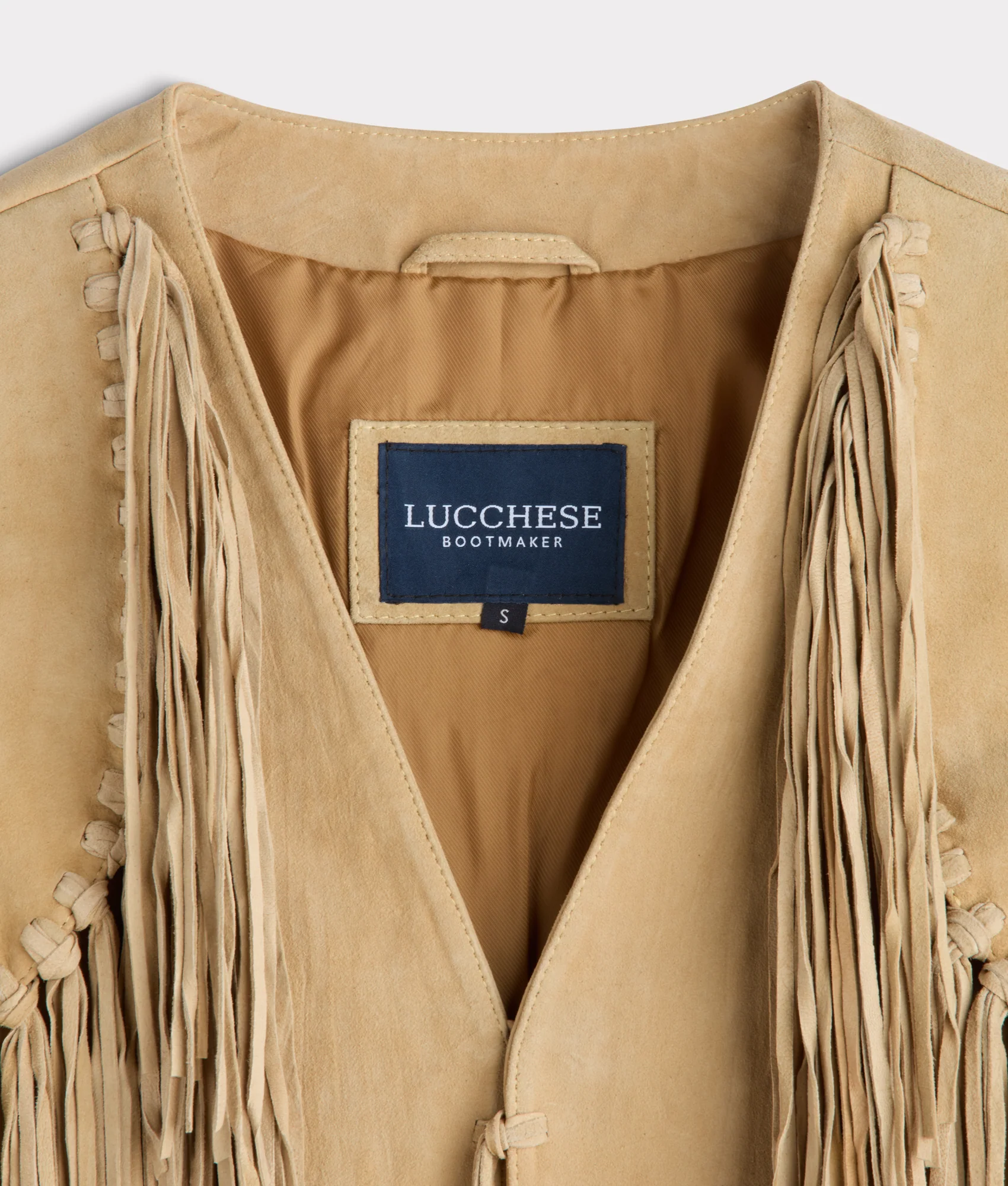 Dakota Suede Fringe Leather Vest :: Natural