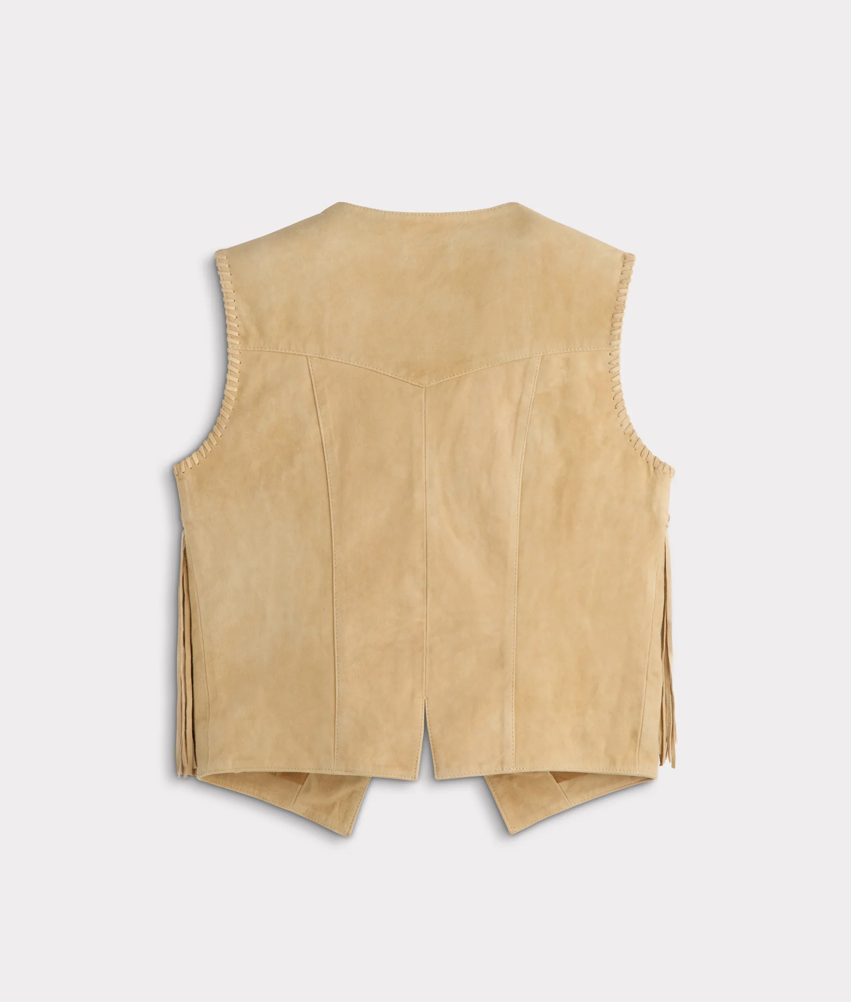 Dakota Suede Fringe Leather Vest :: Natural