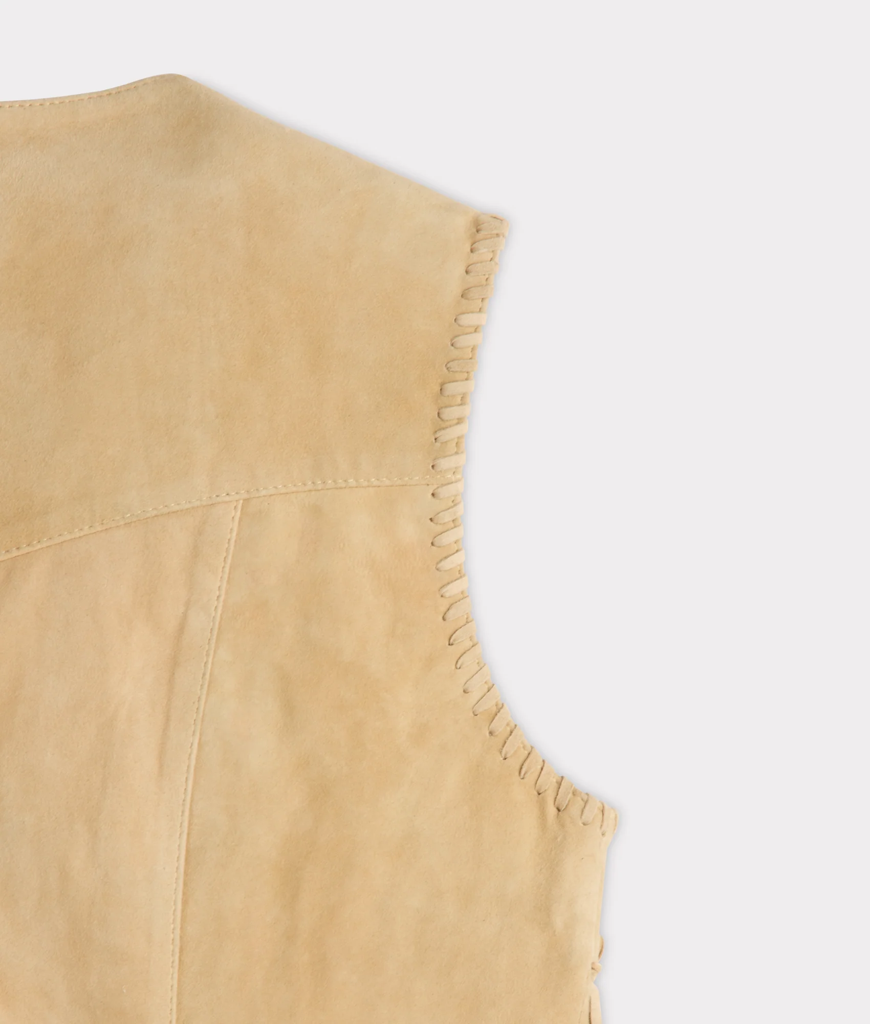 Dakota Suede Fringe Leather Vest :: Natural