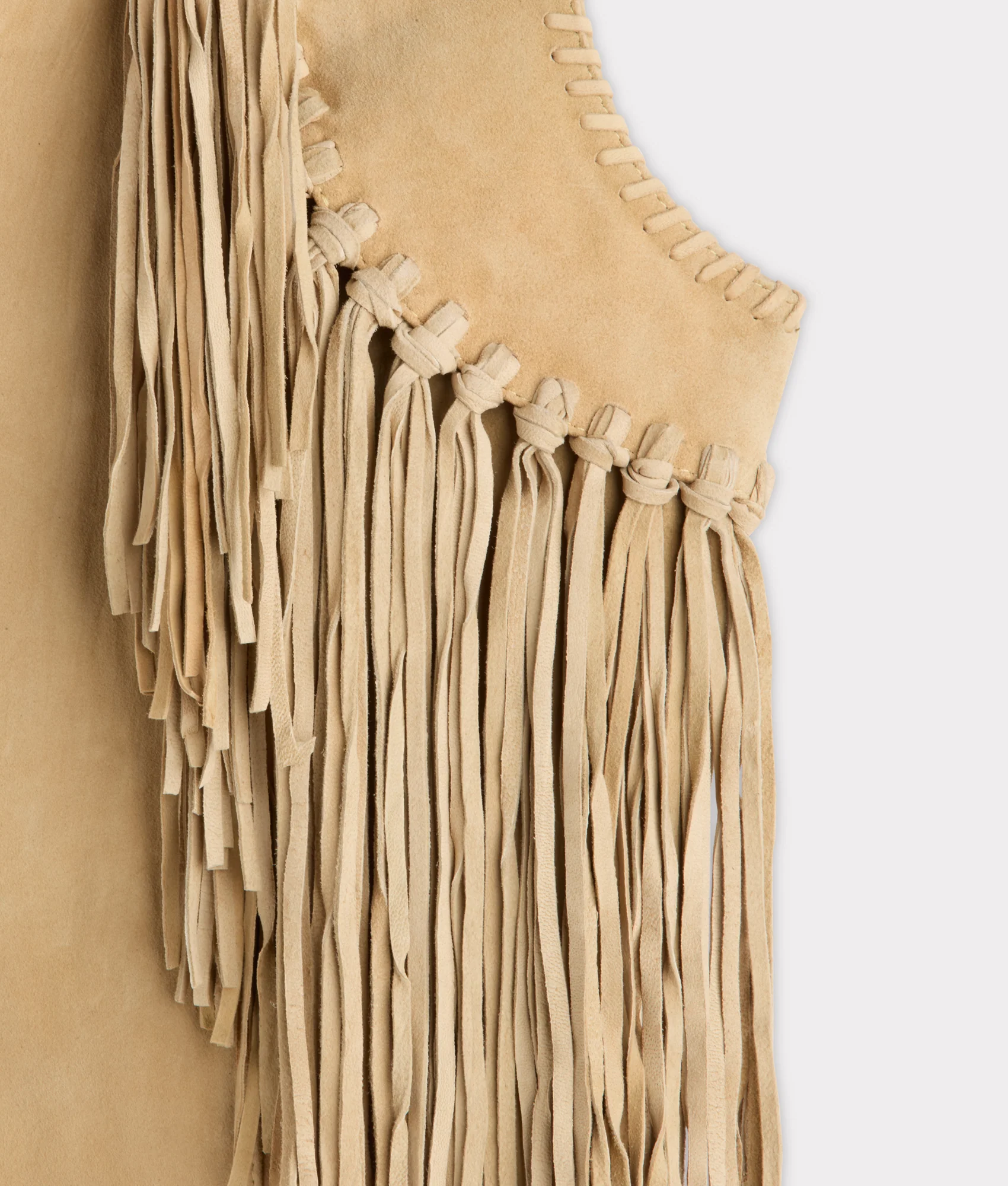 Dakota Suede Fringe Leather Vest :: Natural