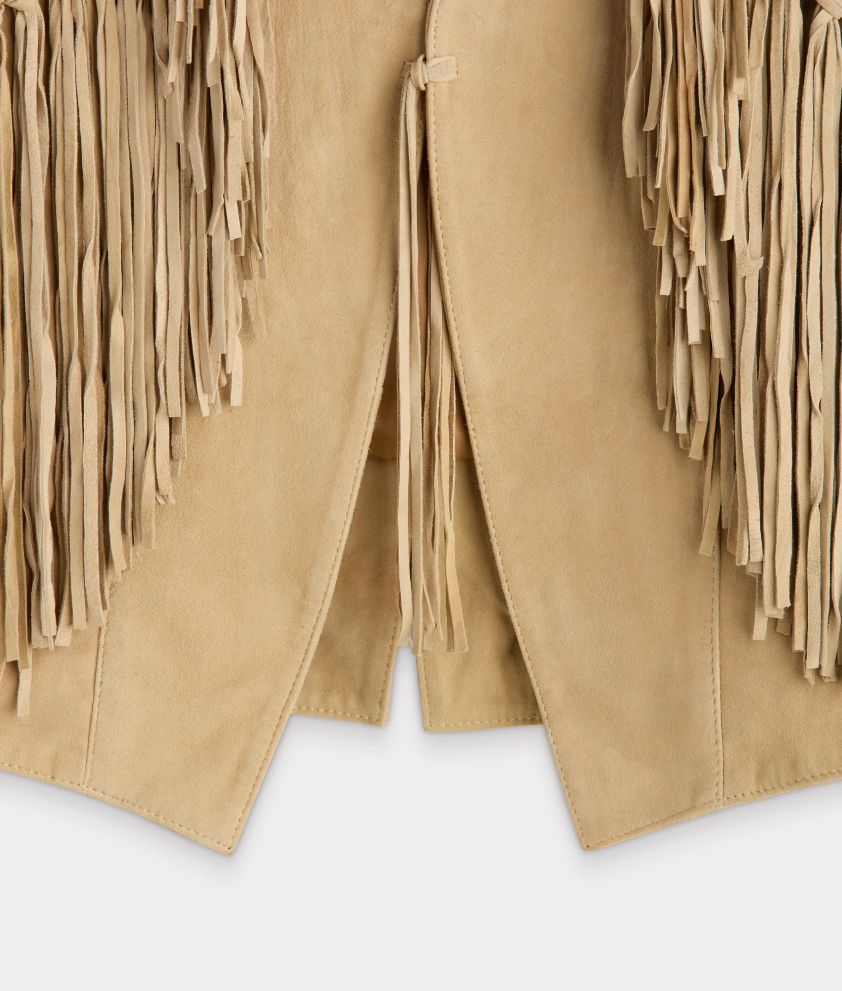 Dakota Suede Fringe Leather Vest :: Natural