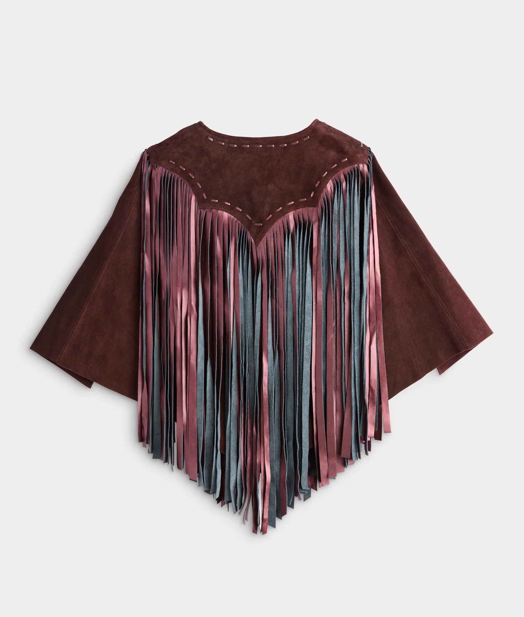 Shayanne Fringe Cape :: Black Cherry