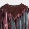 Shayanne Fringe Cape :: Black Cherry