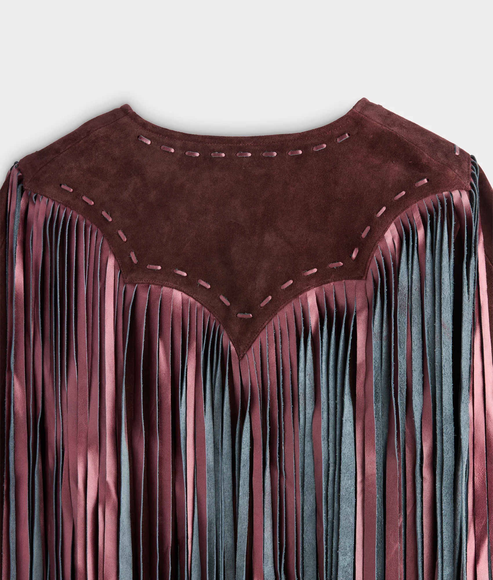 Shayanne Fringe Cape :: Black Cherry