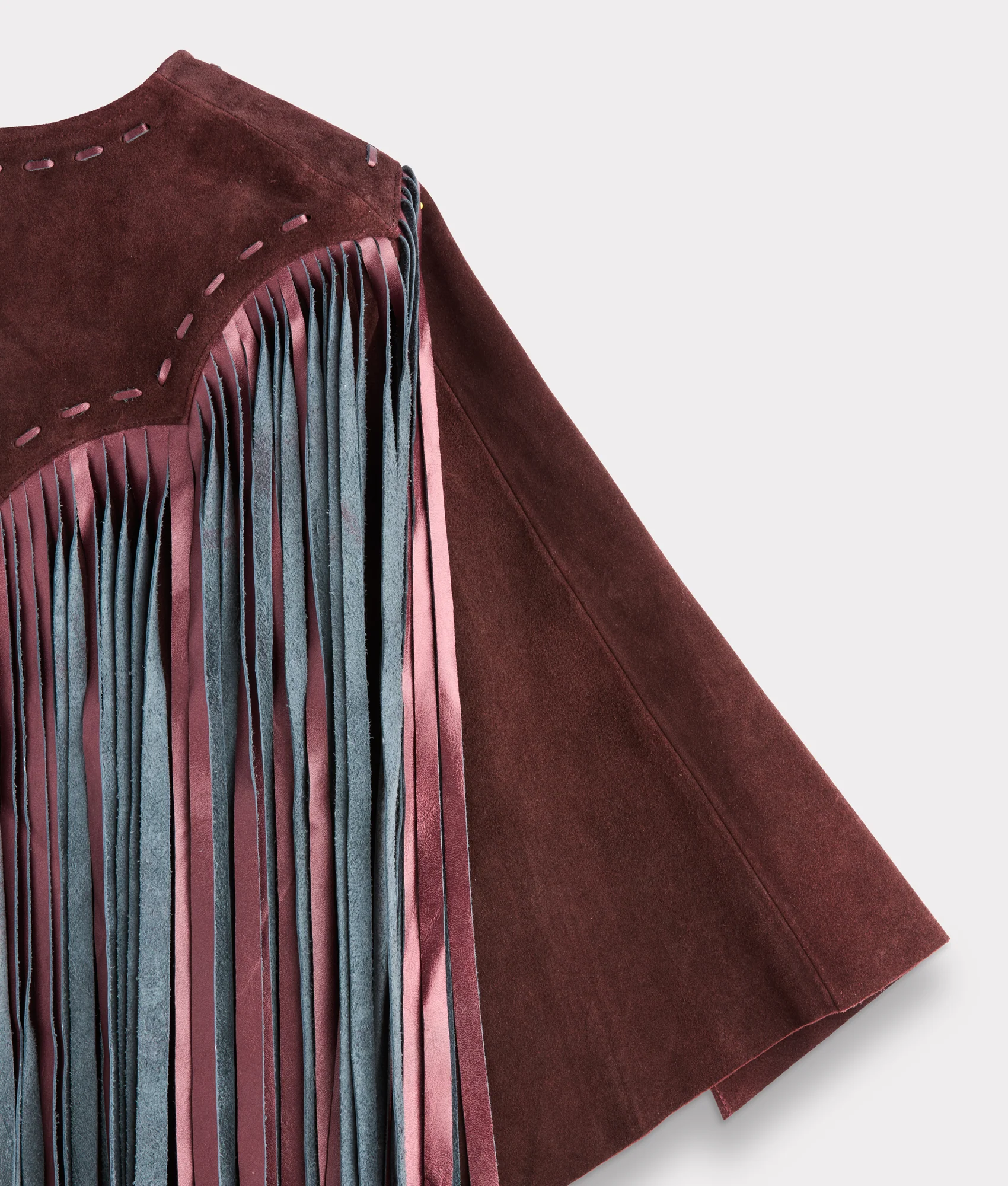 Shayanne Fringe Cape :: Black Cherry