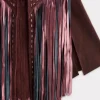 Shayanne Fringe Cape :: Black Cherry