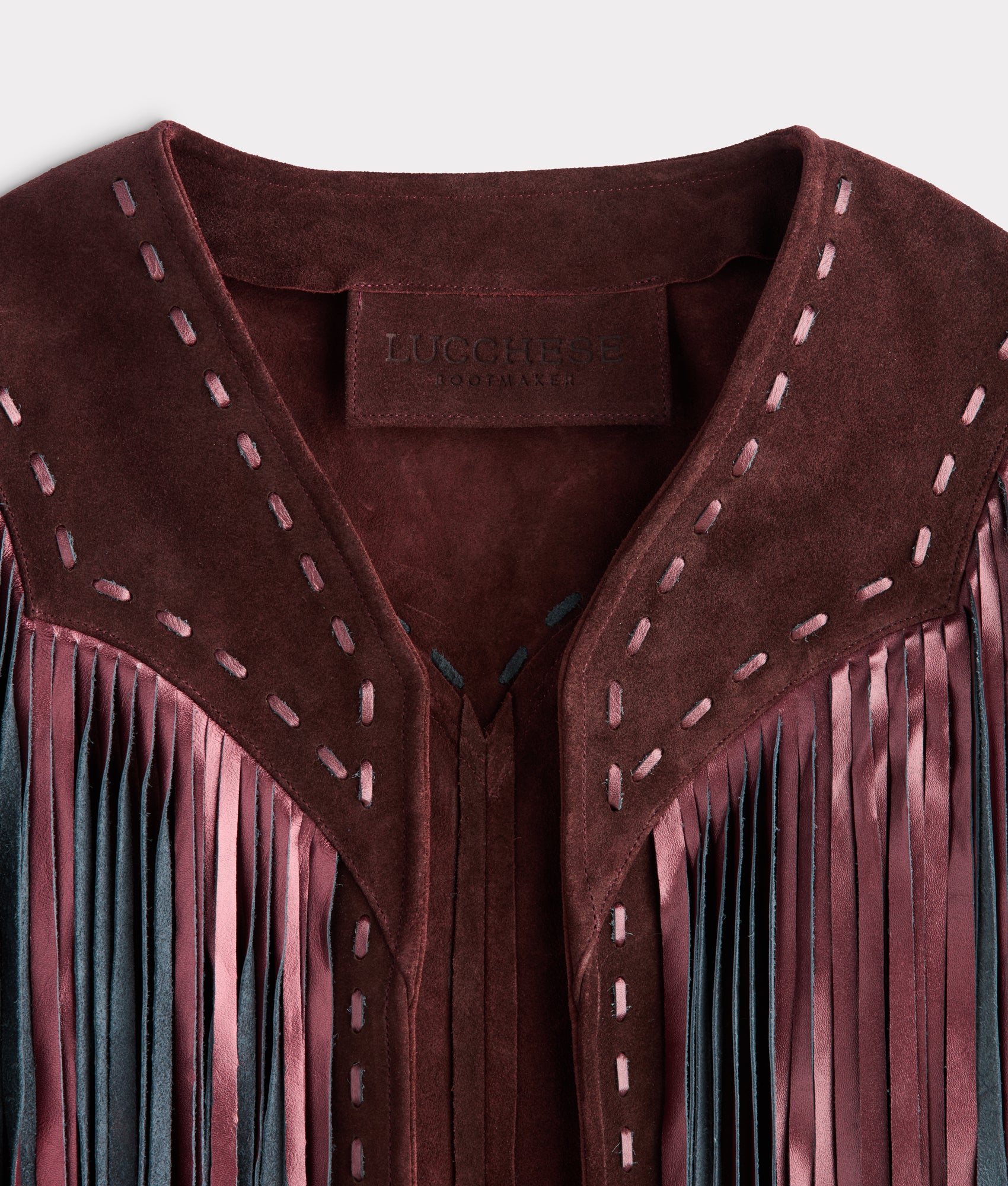 Shayanne Fringe Cape :: Black Cherry