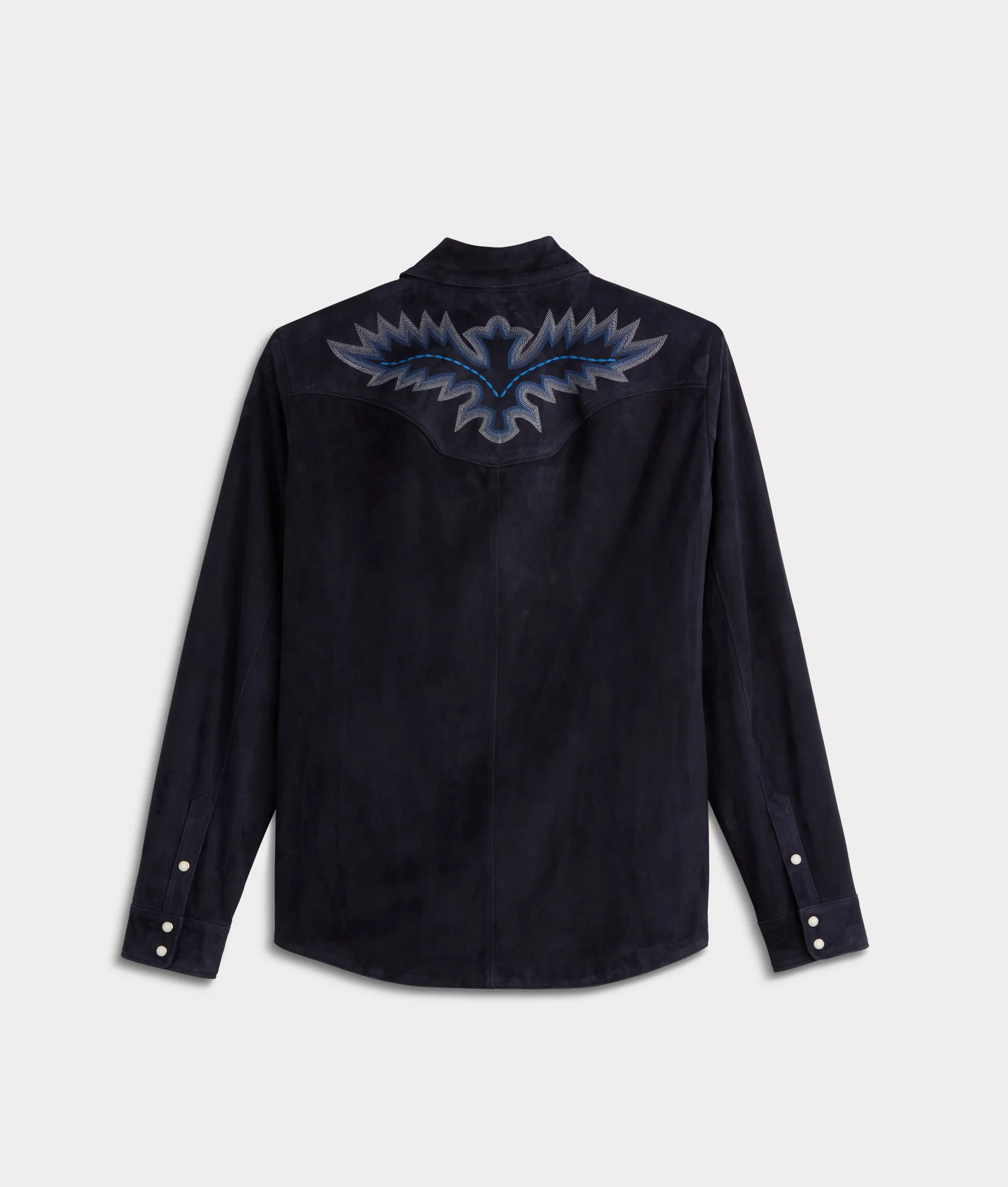 Ace Suede Shacket :: Dusty Blue