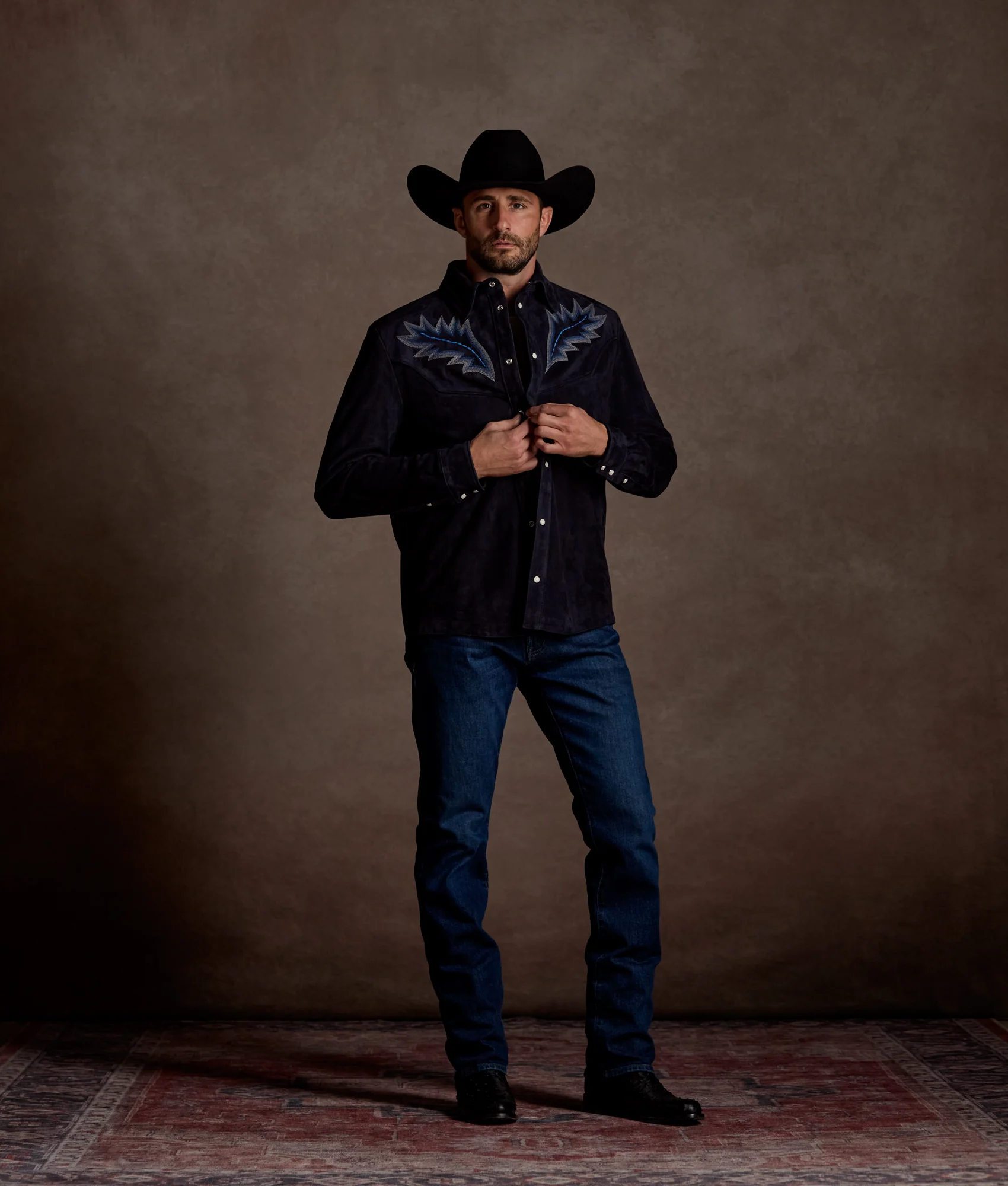 Ace Suede Shacket :: Dusty Blue