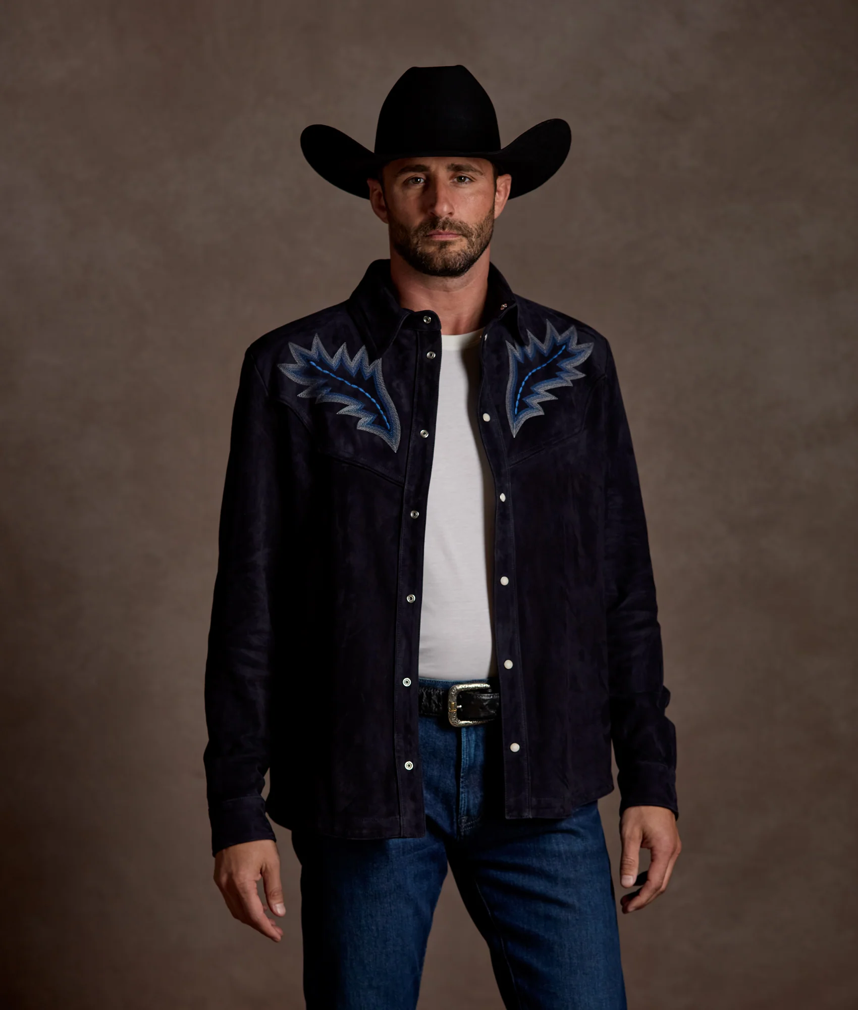 Ace Suede Shacket :: Dusty Blue