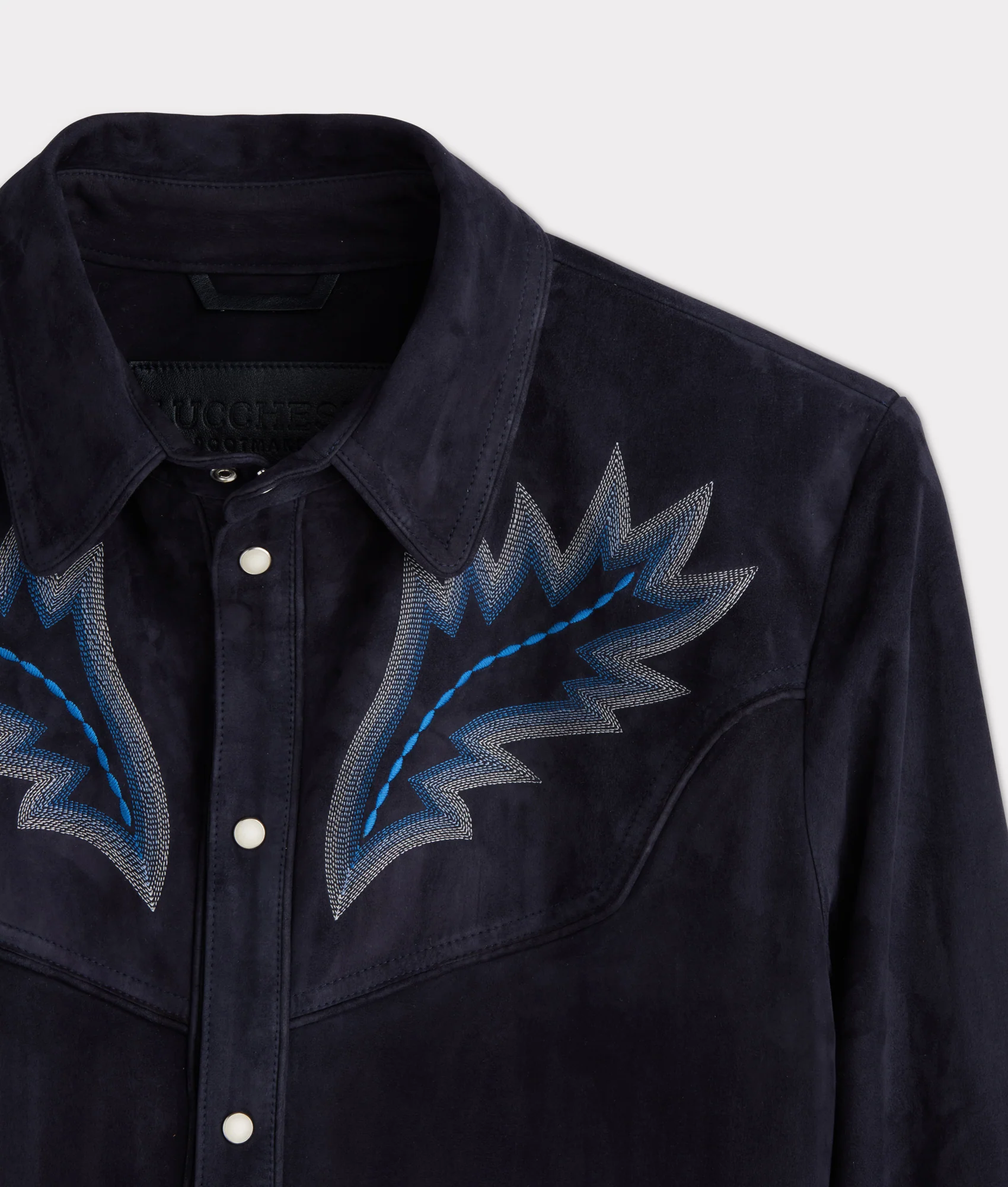 Ace Suede Shacket :: Dusty Blue