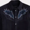Ace Suede Shacket :: Dusty Blue
