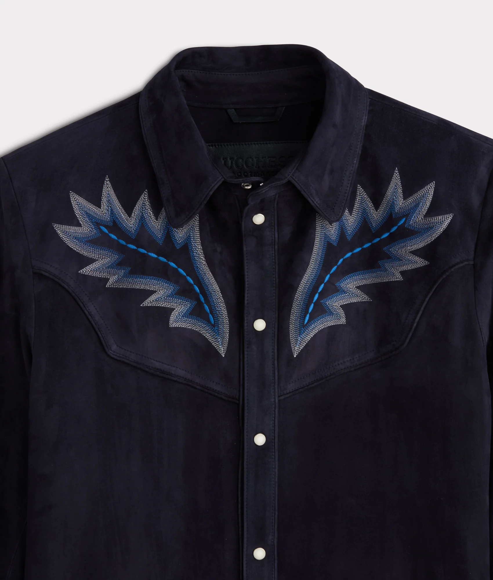 Ace Suede Shacket :: Dusty Blue