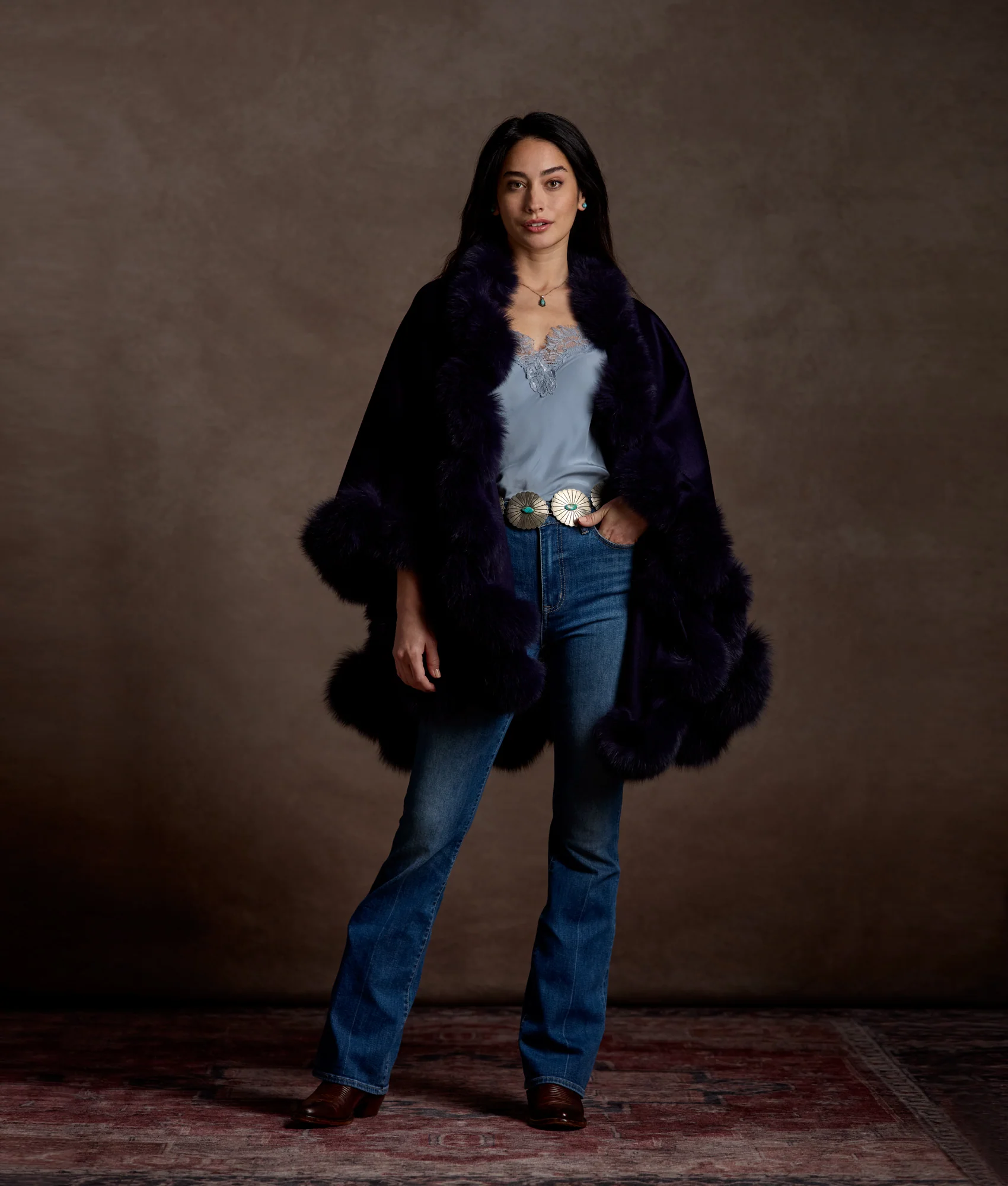 Arden Cashmere Wrap :: Navy