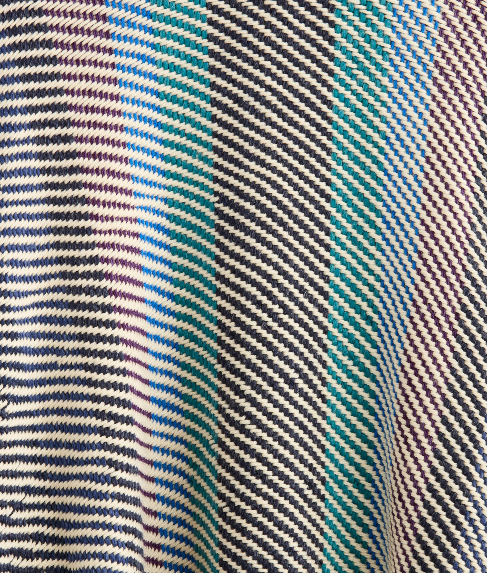 Aline Fringe Cape :: Striped Blue