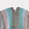 Aline Fringe Cape :: Striped Blue