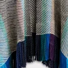 Aline Fringe Cape :: Striped Blue