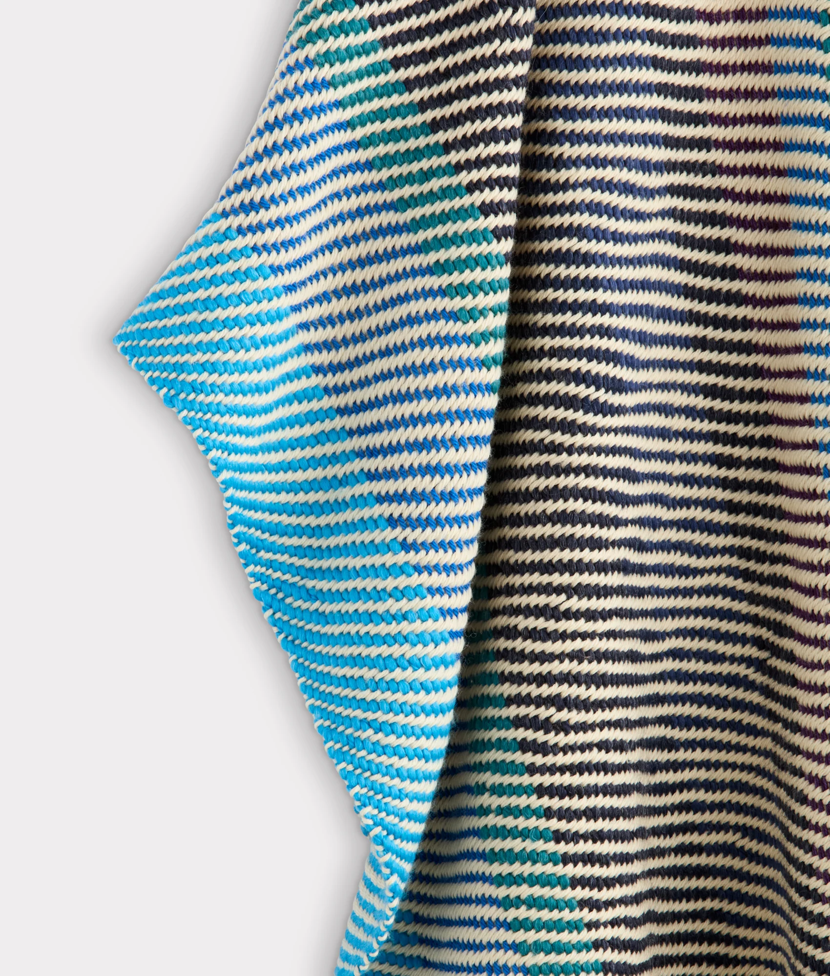 Aline Fringe Cape :: Striped Blue