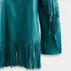 Tallulah Fringe Jacket :: Teal