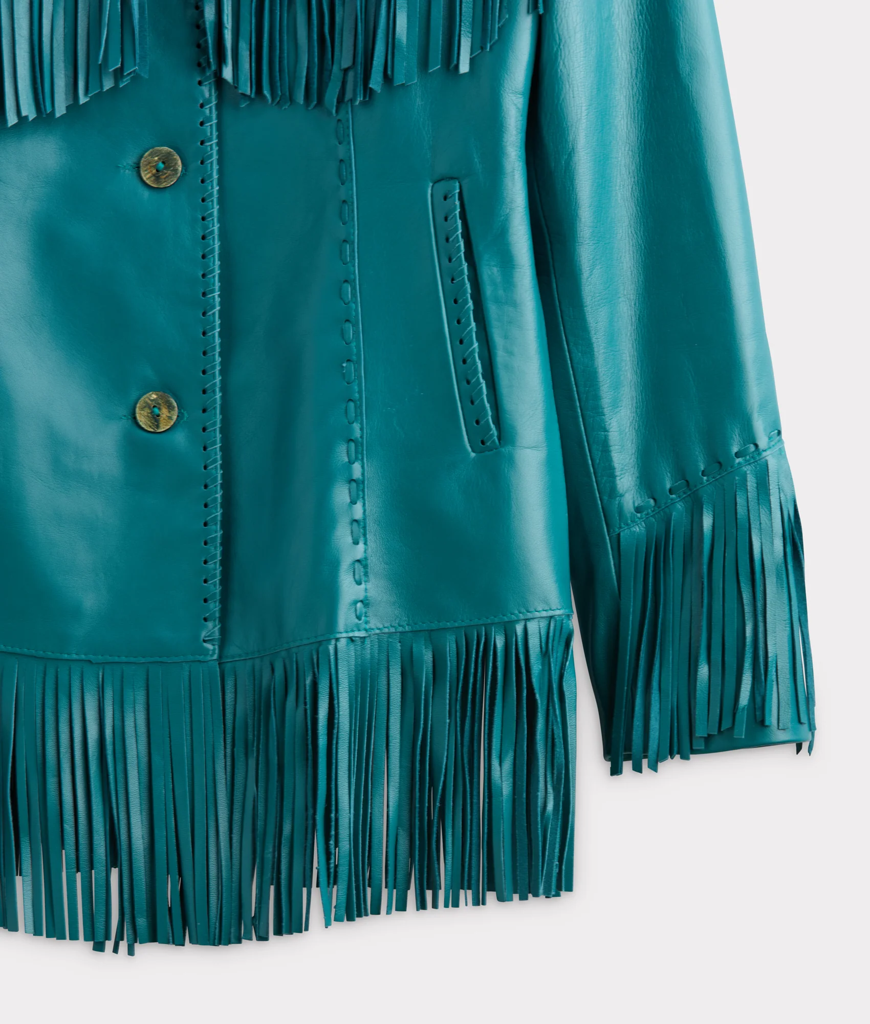 Tallulah Fringe Jacket :: Teal