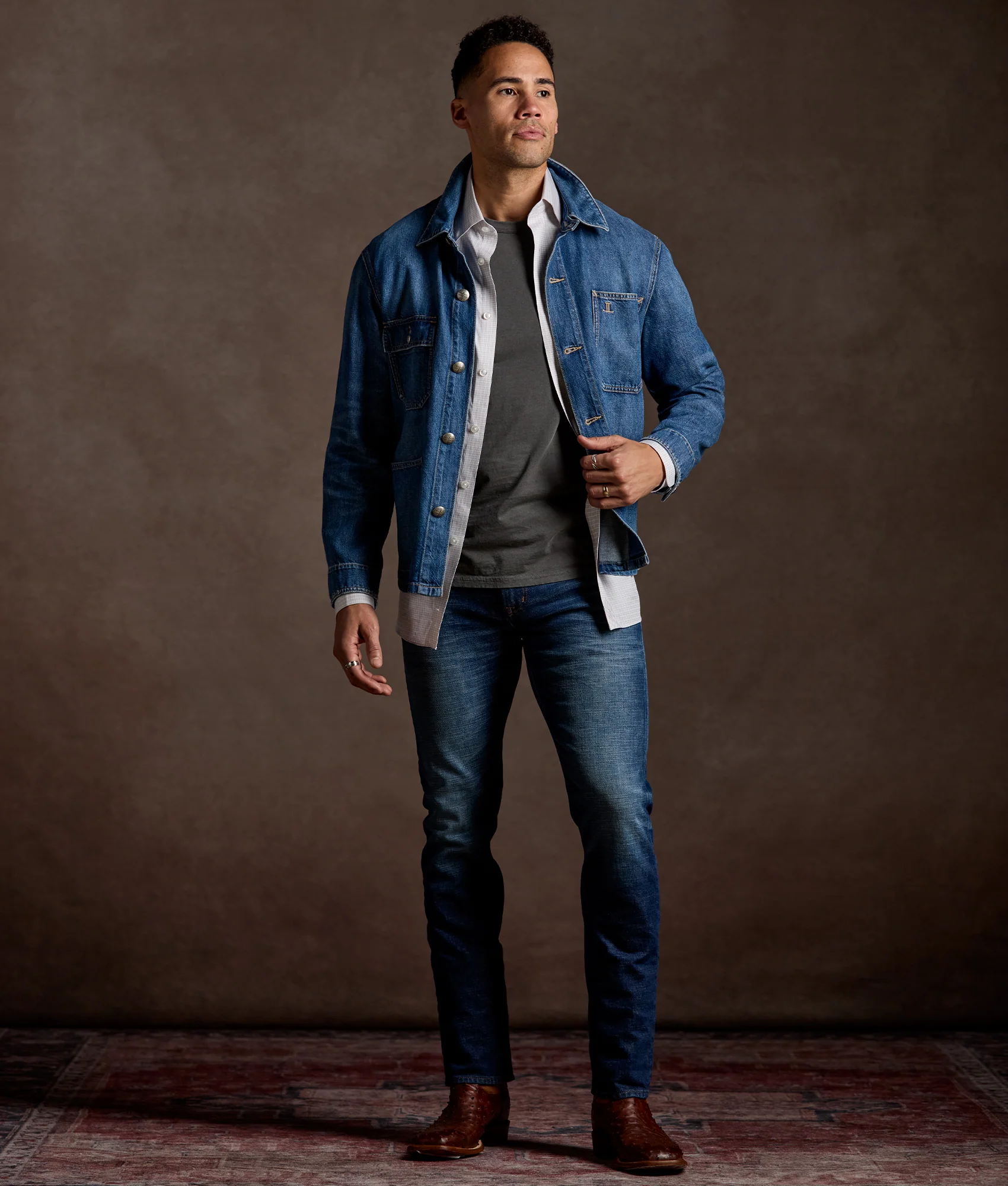 San Antonio Cowboy Fit :: Grey And White Check