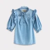 Corlee Denim Blouse :: Blue Bird