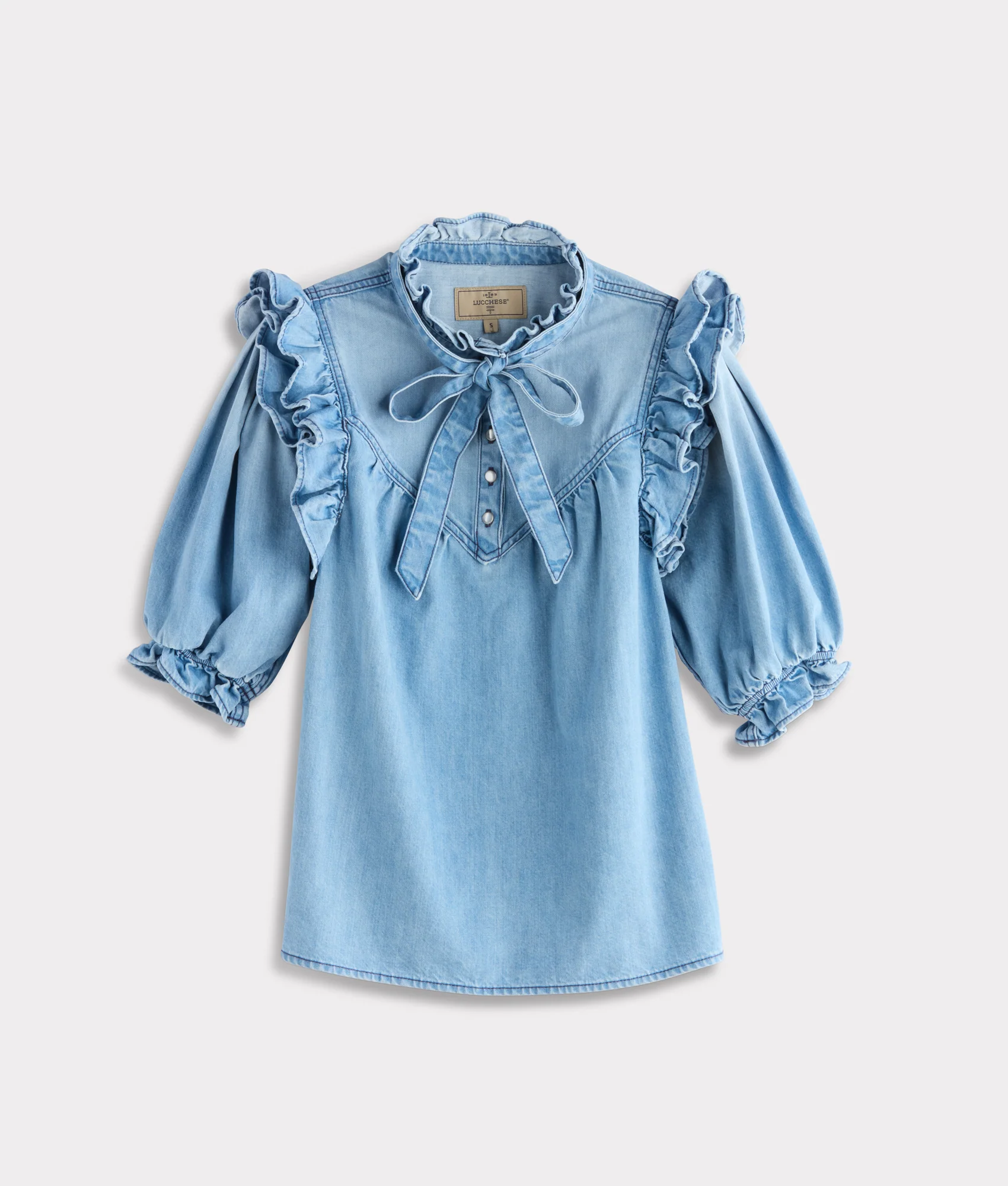 Corlee Denim Blouse :: Blue Bird