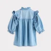 Corlee Denim Blouse :: Blue Bird