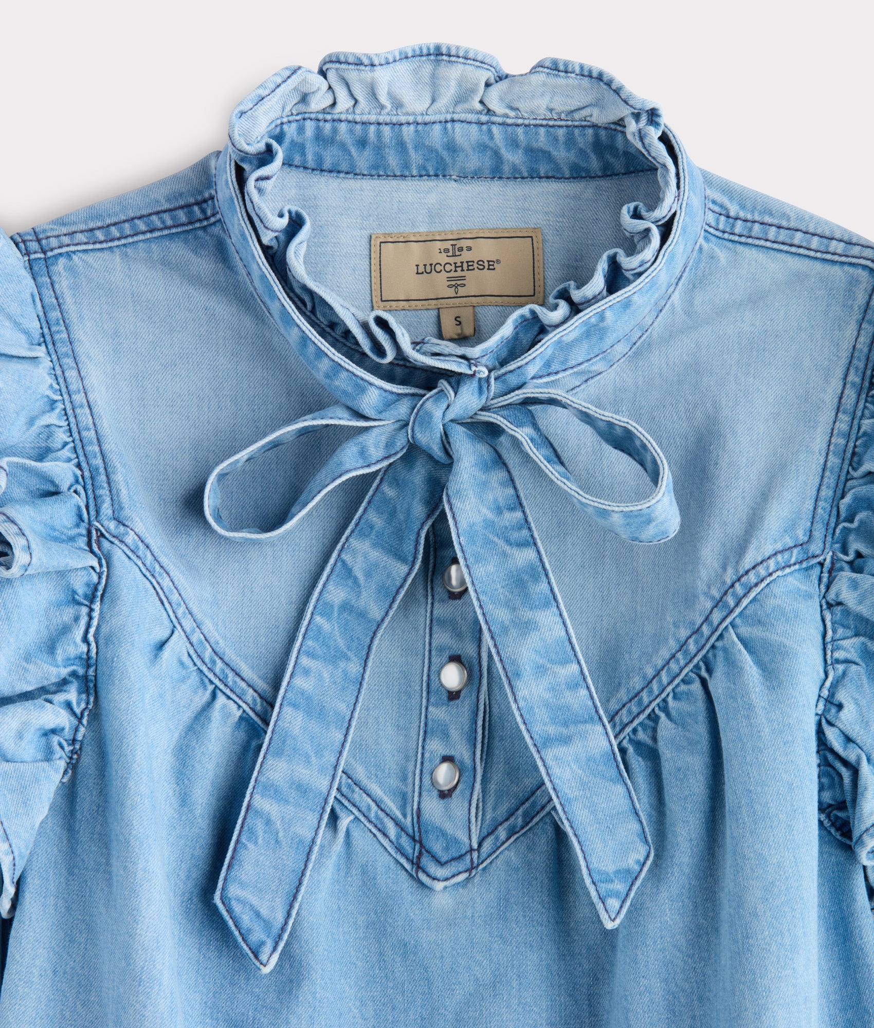 Corlee Denim Blouse :: Blue Bird