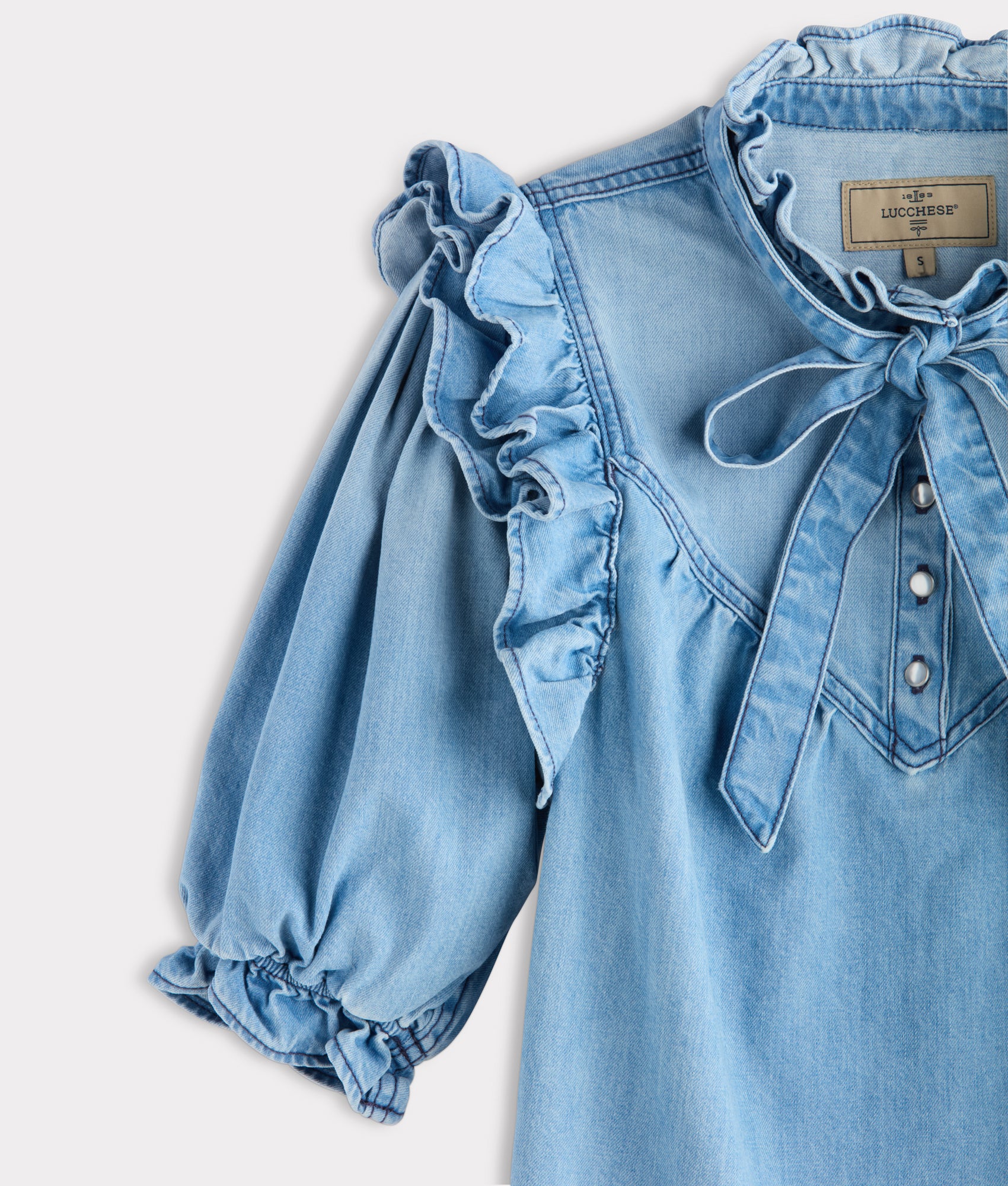 Corlee Denim Blouse :: Blue Bird