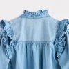 Corlee Denim Blouse :: Blue Bird