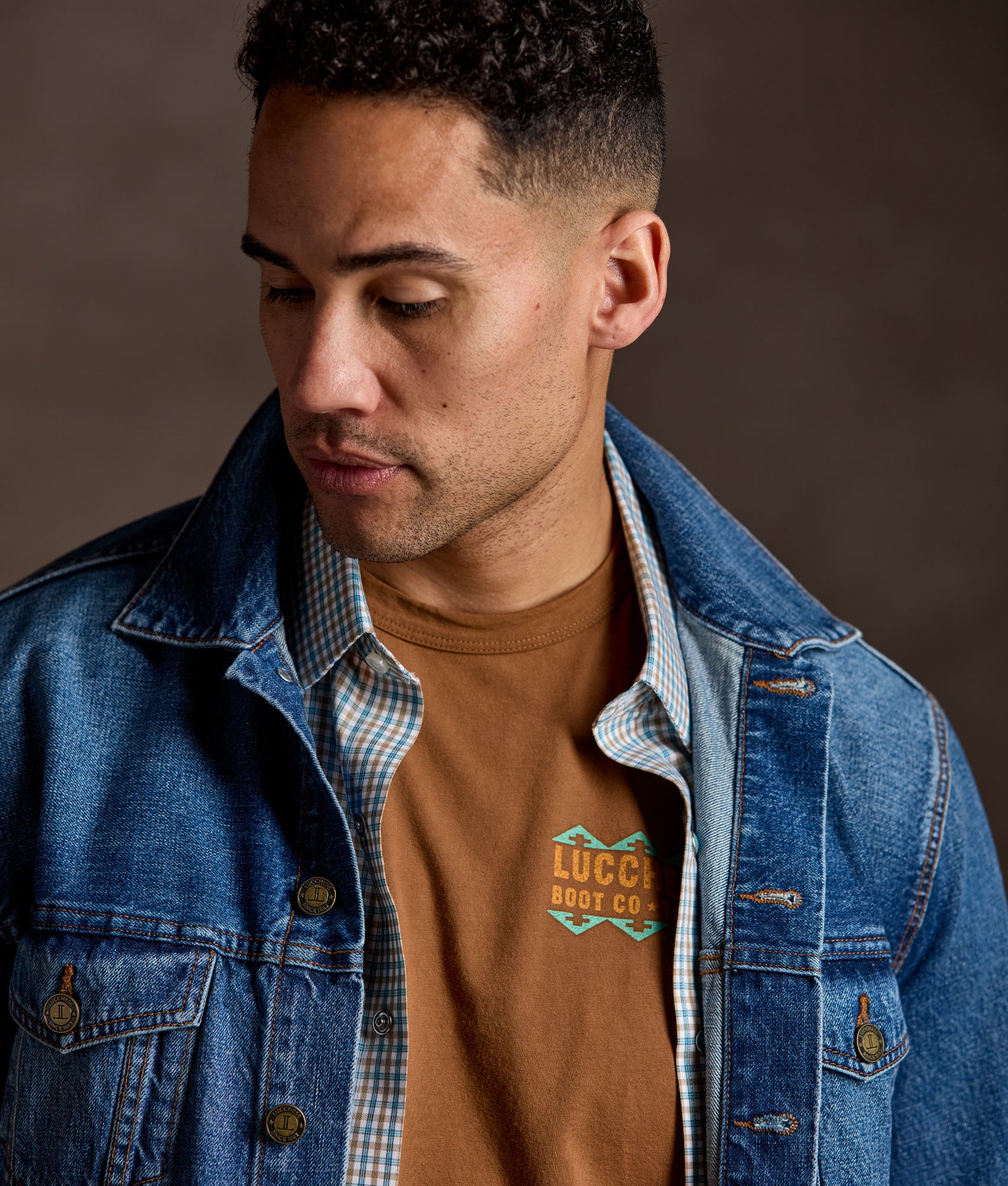 El Paso Tailored Fit :: Tan And Turquoise Check