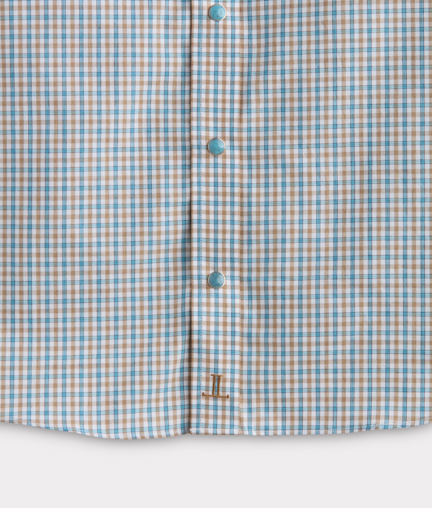 El Paso Tailored Fit :: Tan And Turquoise Check