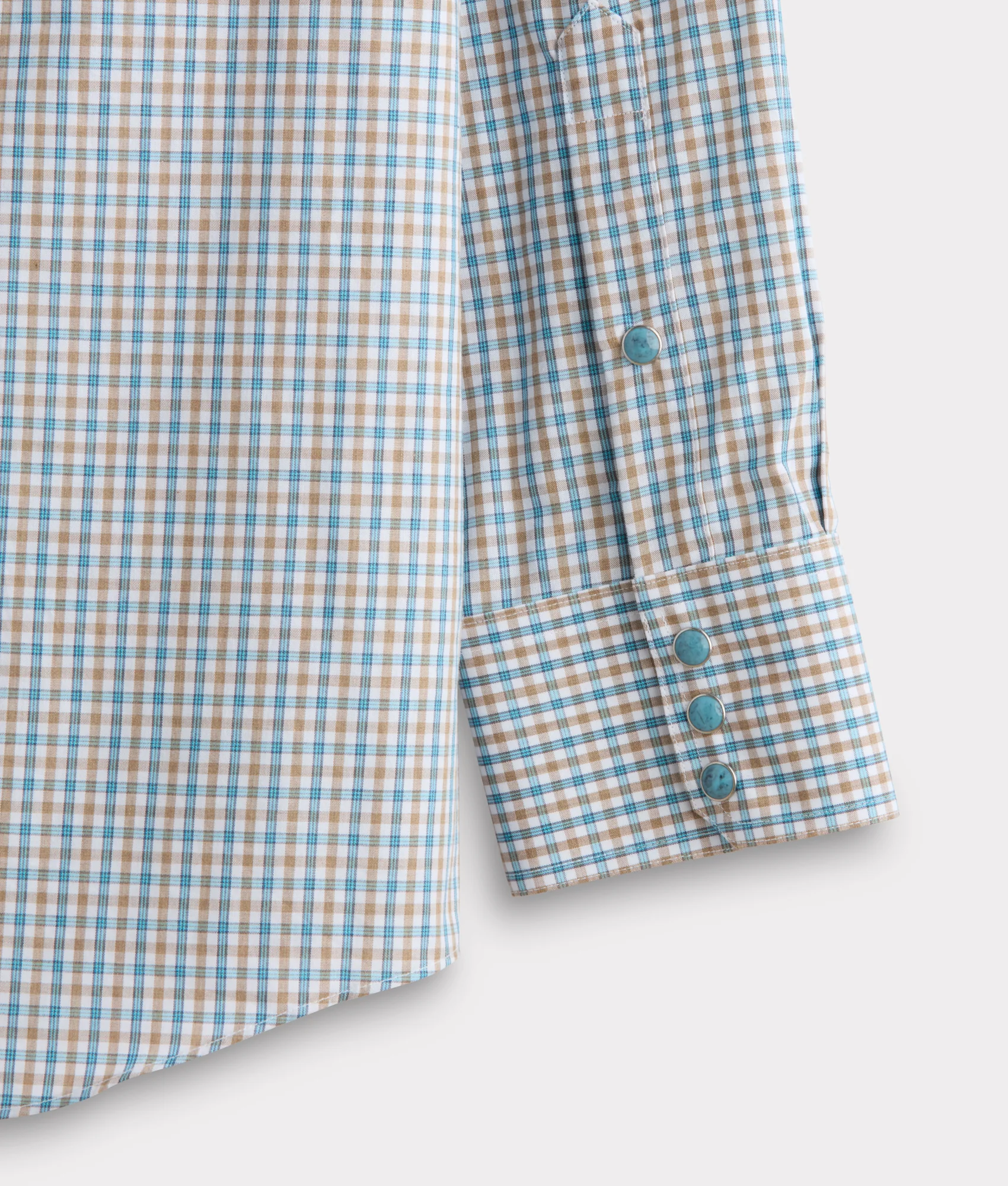 El Paso Tailored Fit :: Tan And Turquoise Check