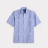 Guayabera Shirt :: Light Blue And White Gingham