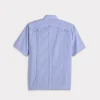 Guayabera Shirt :: Light Blue And White Gingham