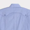 Guayabera Shirt :: Light Blue And White Gingham
