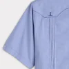 Guayabera Shirt :: Light Blue And White Gingham