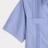 Guayabera Shirt :: Light Blue And White Gingham