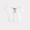 Arabella Bow Blouse :: White And Black