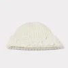 Script Knitted Beanie :: Cream