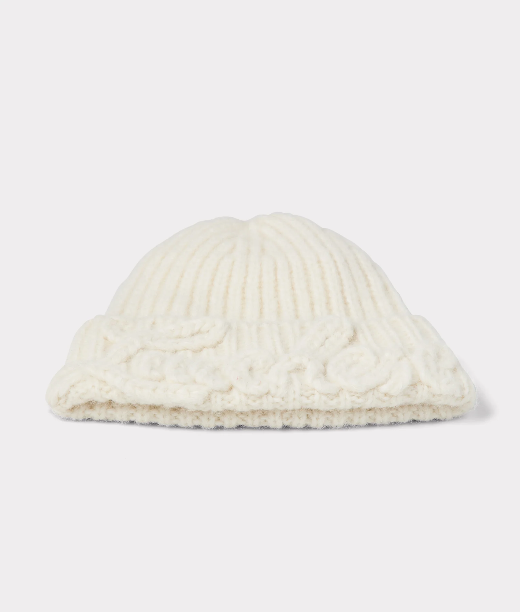 Script Knitted Beanie :: Cream