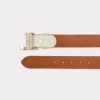 Women's Mirrored L Belt :: Glitz Cream