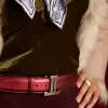 Women's Mirrored L Belt :: Wine